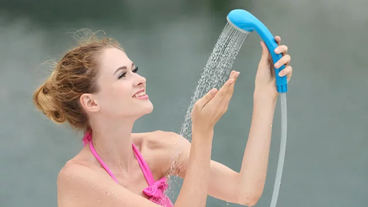 JP-2003 Rechargeable Camping Shower- Removable Power Supply Easy to Operate Pump Shower Outdoor Shower